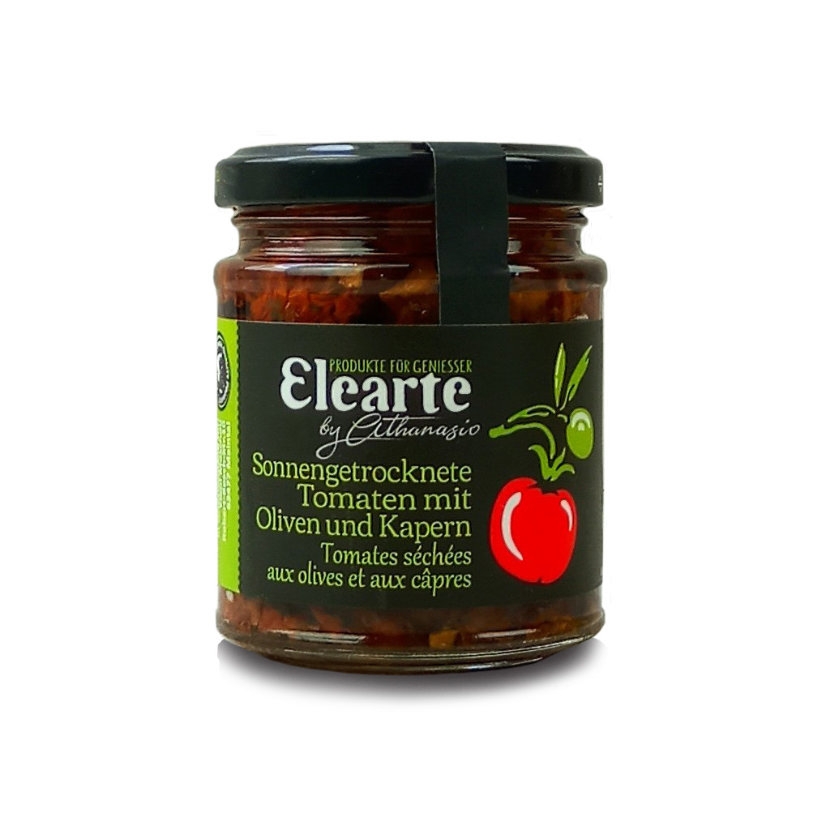 Sonnengetrocknete Tomaten mit Oliven und Kapern